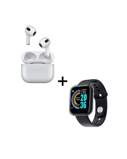 Combo inteligente: Auriculares Bluetooth + Reloj inteligente con descuento especial